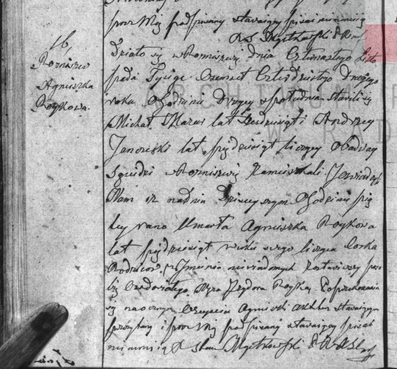 Crop of Death/burial act 16/1842, Rozniszew parish